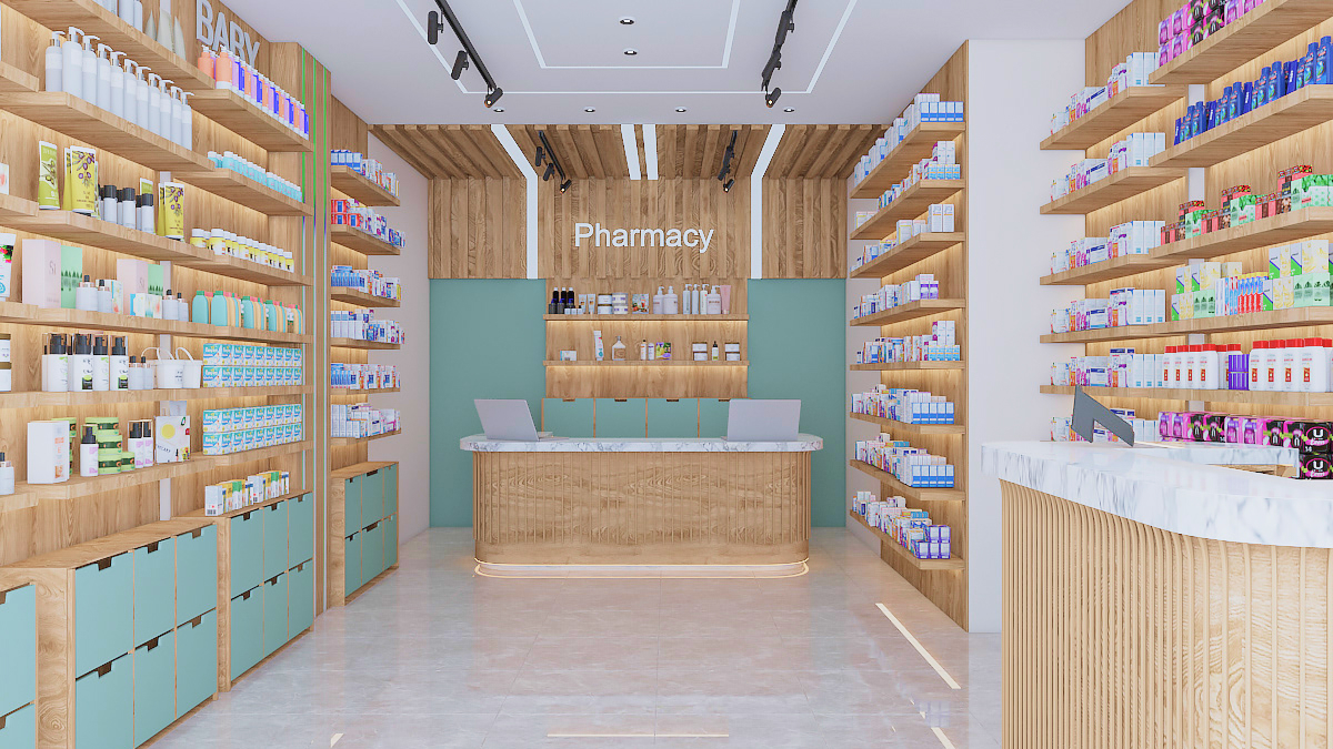 Desain Interior Apotek Minimalis yang Efisien dan Estetis